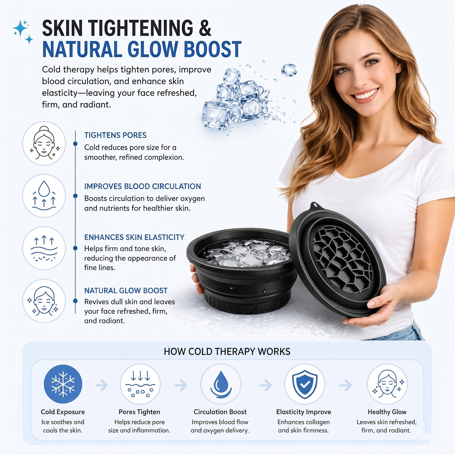 Face Bowl for Ice with Built in Ice Tray