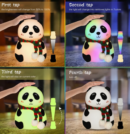 Panda Night Lamp – Cute Touch Silicone LED Light for Kids & Bedroom