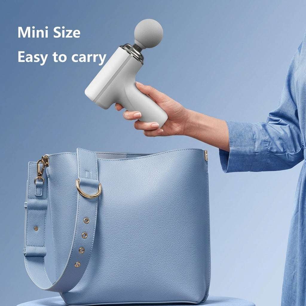 Mini Gun Massager for Pain Relief | Deep Tissue Body Massager with 4 Heads