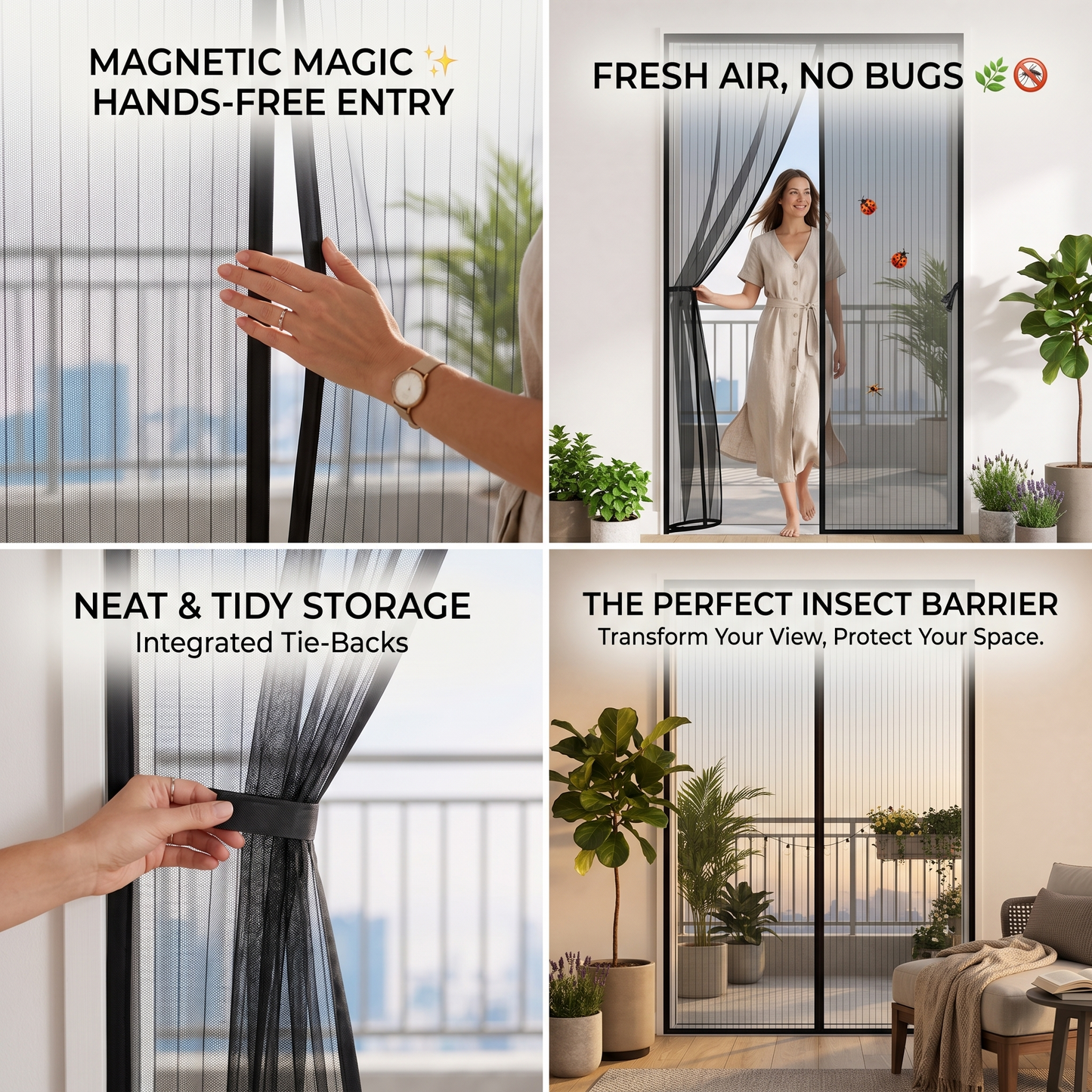 Magnetic Mosquito Screen Door Net Curtain